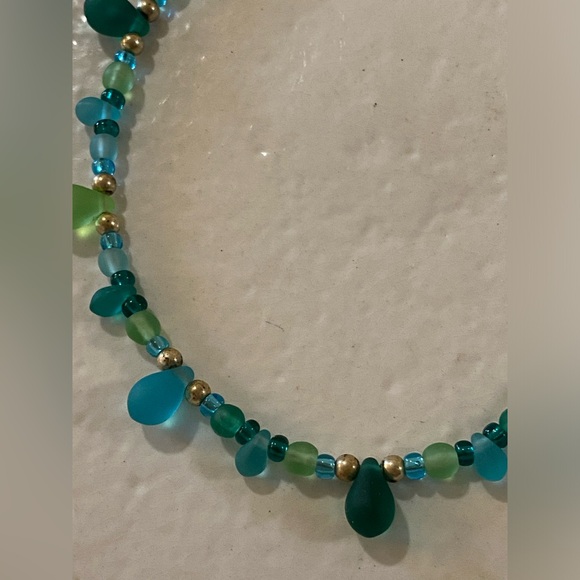 Beaded Seaglass Anklet - Picture 3 of 5